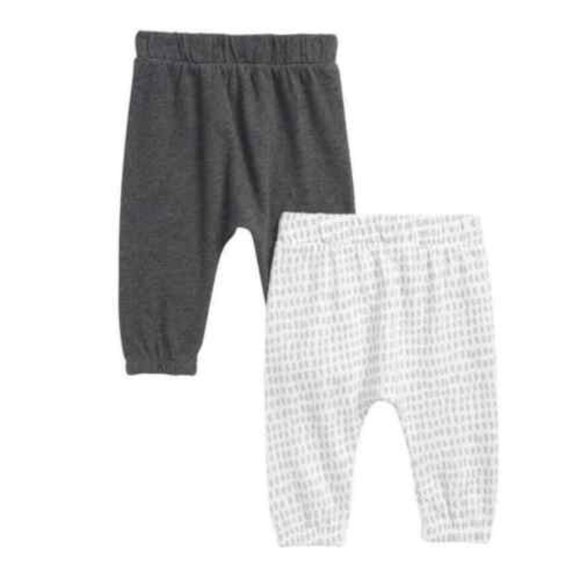 Nordstrom Babies' 2-Piece Pull On Cotton Joggers Set Grey Micro Strokes NB NWT - Picture 1 of 7